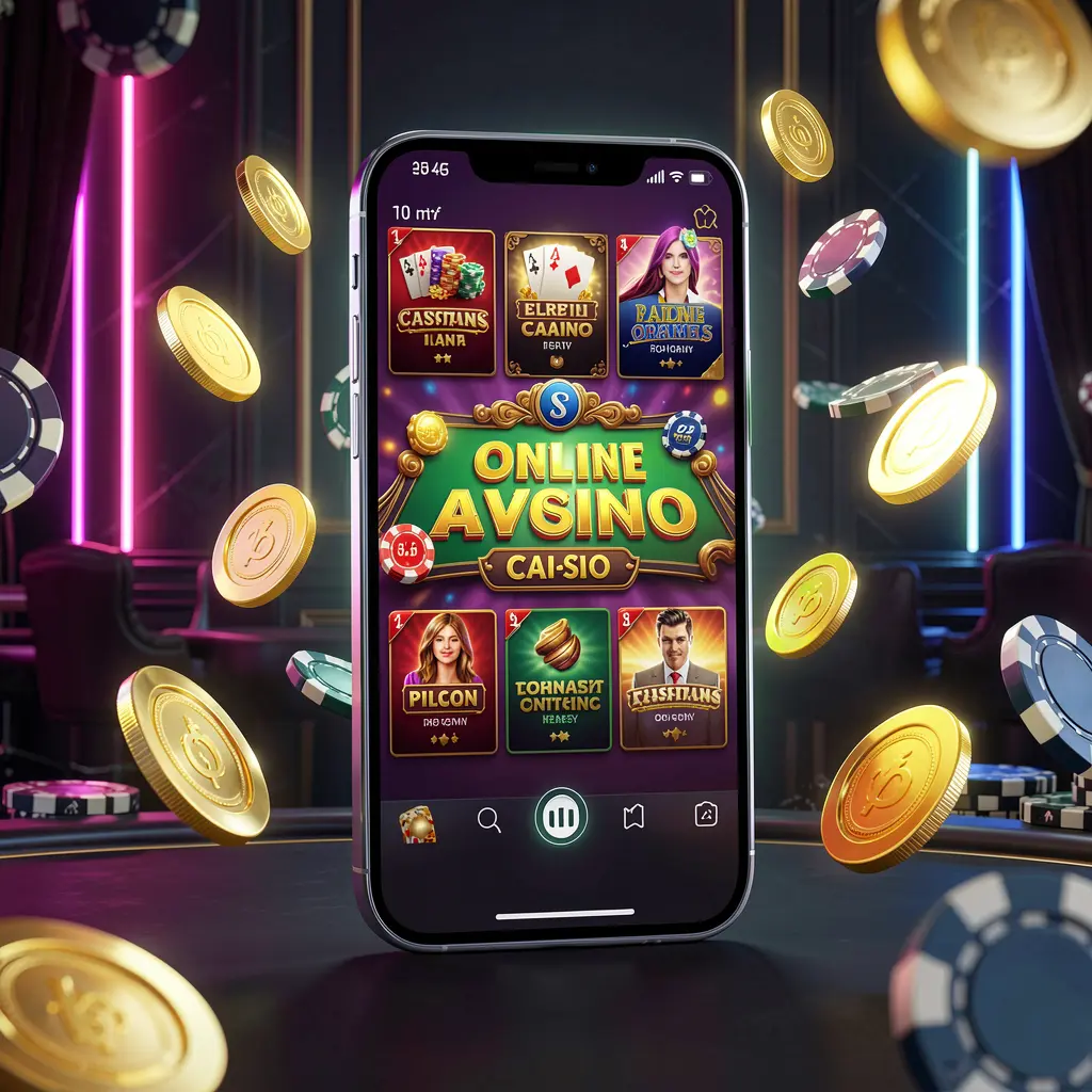 Smartphone moderno exibindo a interface do aplicativo móvel de cassino online 5KKKK com elementos de cassino brilhantes, moedas douradas e fichas de pôquer voando ao redor contra um fundo escuro luxuoso com detalhes em neon Smartphone moderno exibindo a interface do aplicativo móvel de cassino online 5KKKK com elementos de cassino brilhantes, moedas douradas e fichas de pôquer voando ao redor contra um fundo escuro luxuoso com detalhes em neon